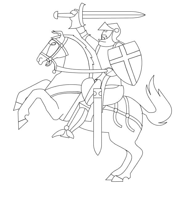 Cool Knight coloring page