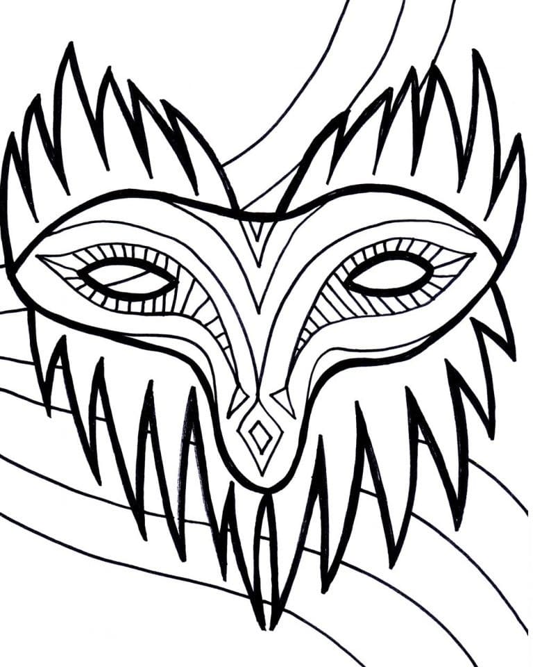 Cool Mardi Gras Mask coloring page