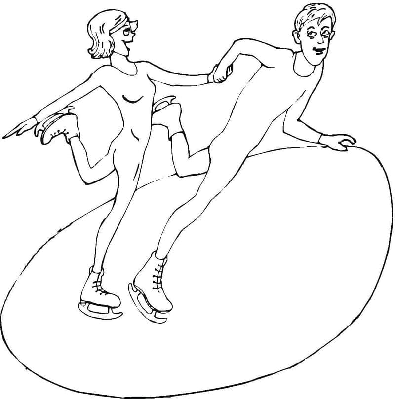 Couple Ice Skating coloring page