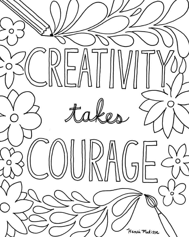 Creativity Takes Courage coloring page