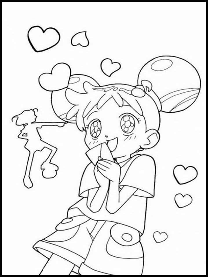 Cute Doremi Harukaze coloring page