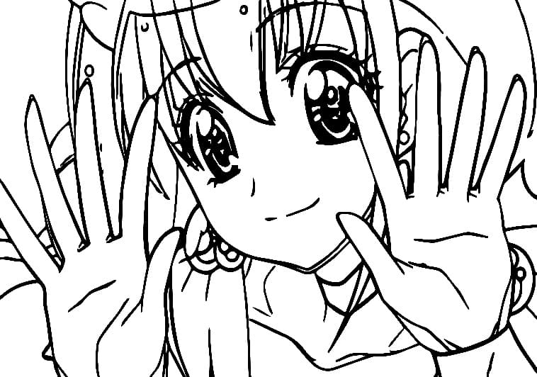 Cute Girl Glitter Force coloring page