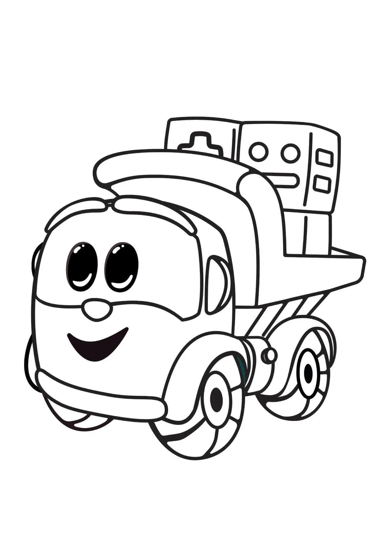 Cute Leo the Truck coloring page