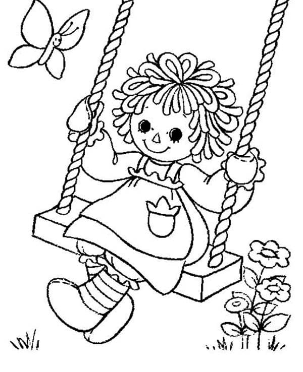 Cute Raggedy Ann coloring page