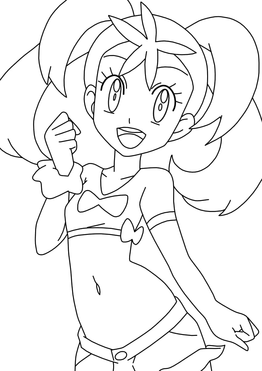 Cute Shauna Pokemon coloring page