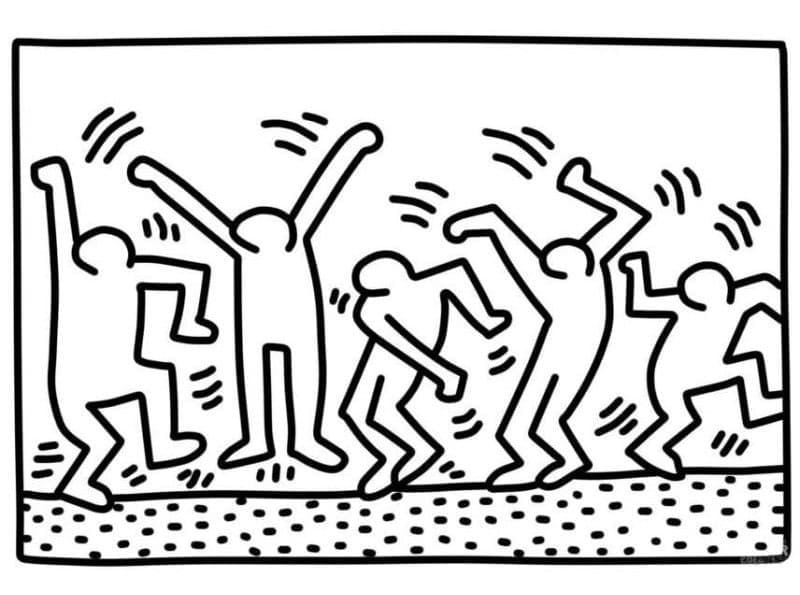 Dance by Keith Haring coloring page