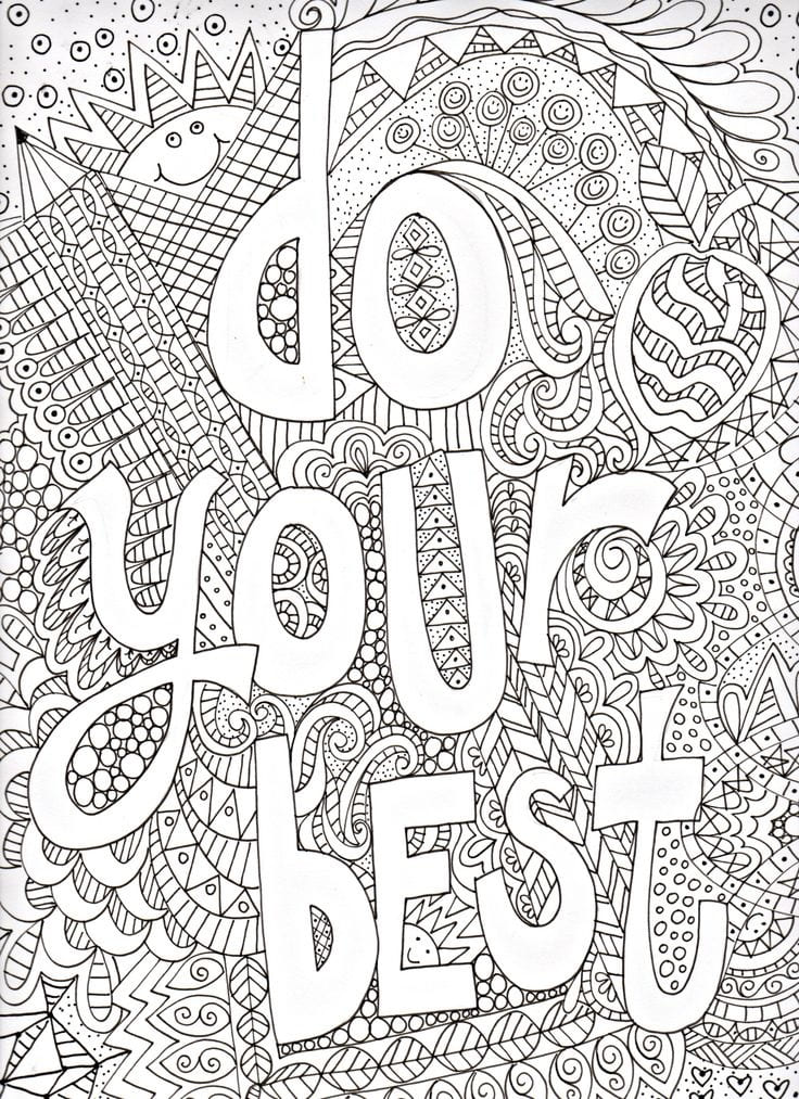 Do Your Best Quote coloring page