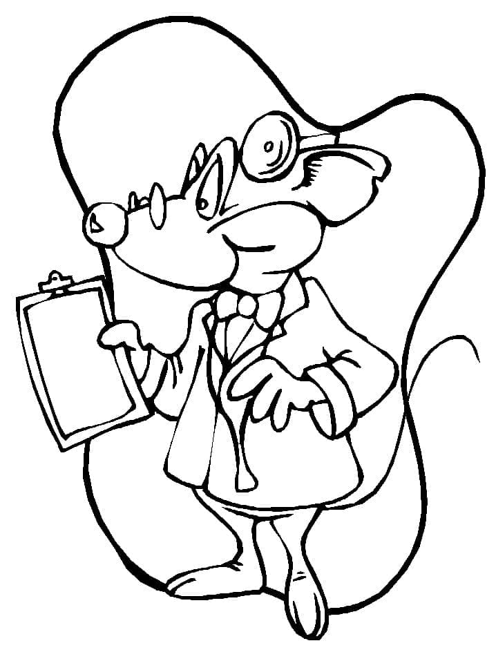 Doctor Mouse coloring page