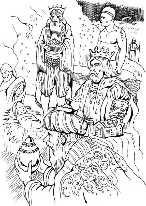 Drawing of Epiphany coloring page