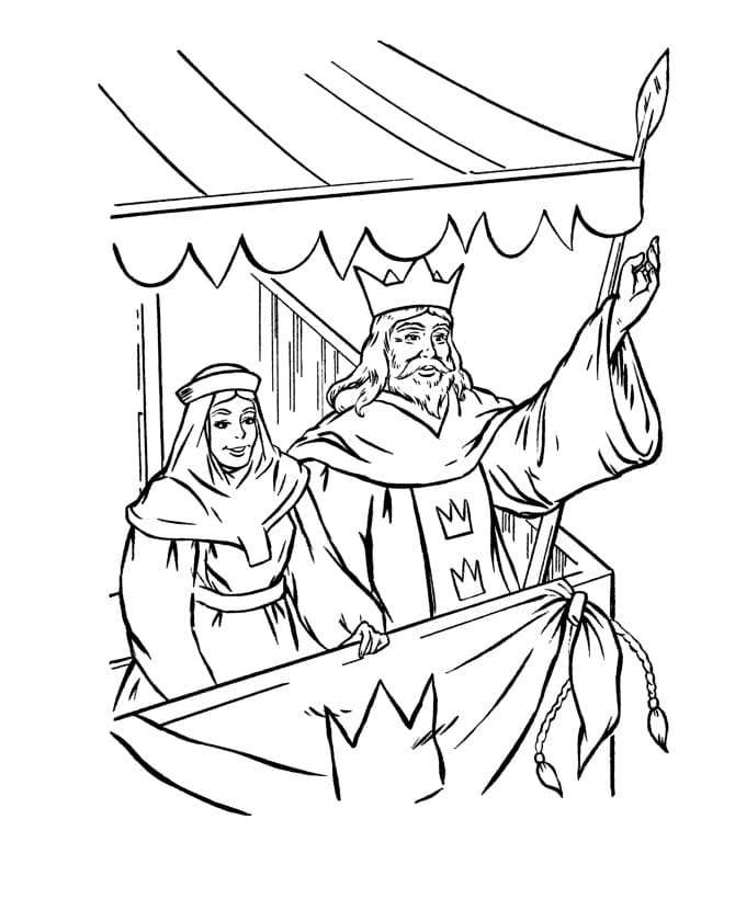Drawing of King and Queen coloring page - Download, Print or Color ...