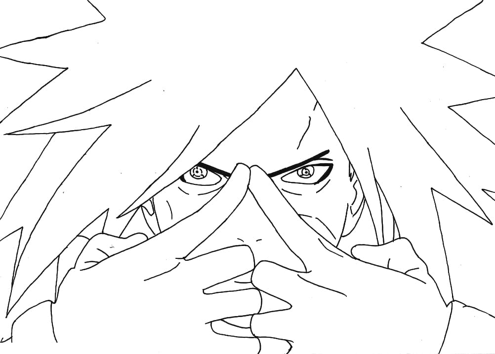 Drawing of Madara Uchiha coloring page