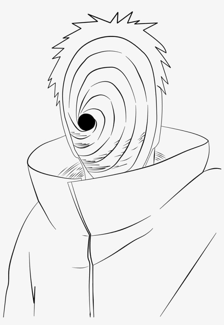 Drawing of Obito Uchiha coloring page