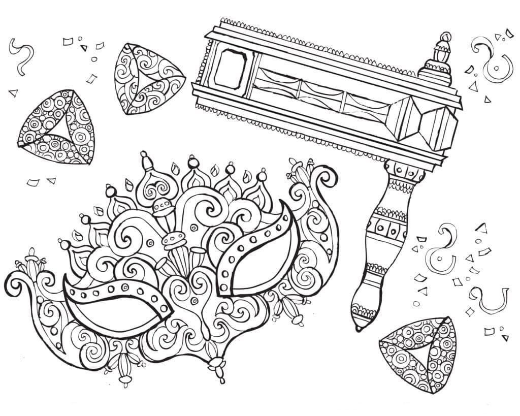 Drawing of Purim coloring page