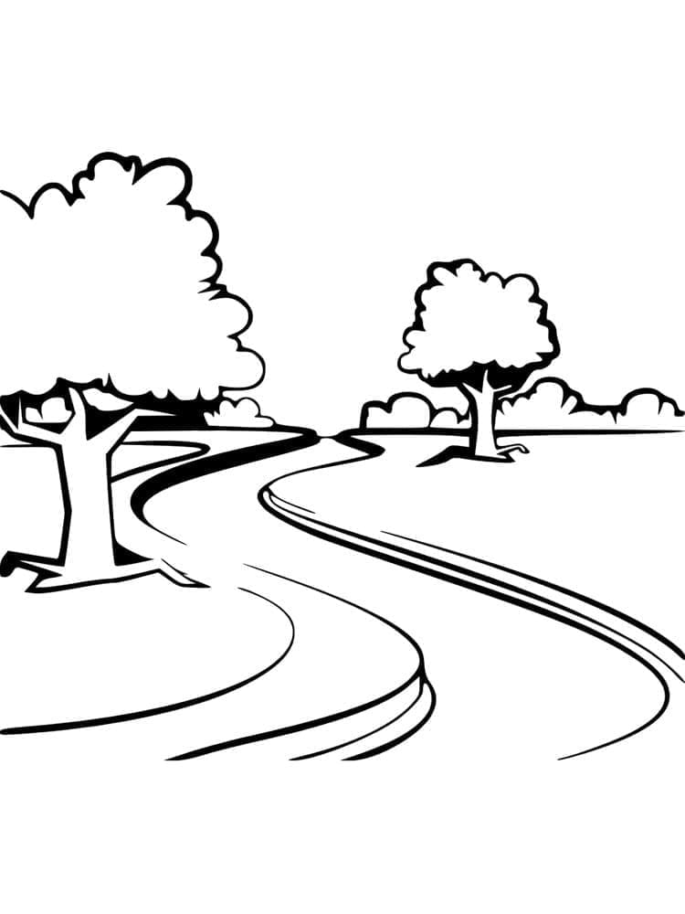 Drawing of River coloring page