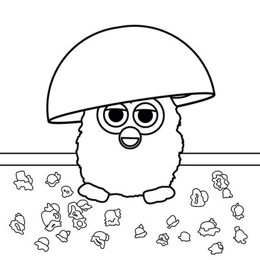 Easy Furby coloring page