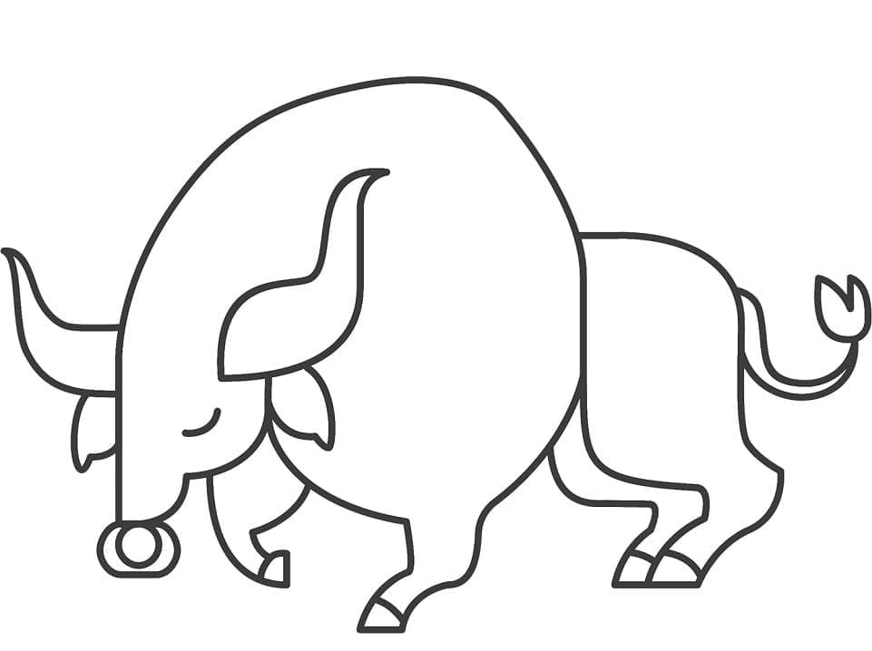 Easy Ox coloring page