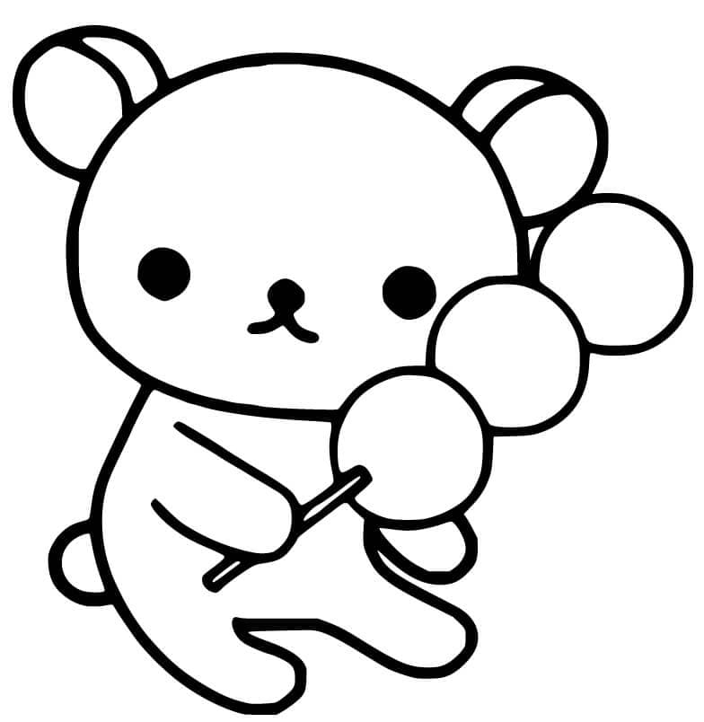 Easy Rilakkuma coloring page