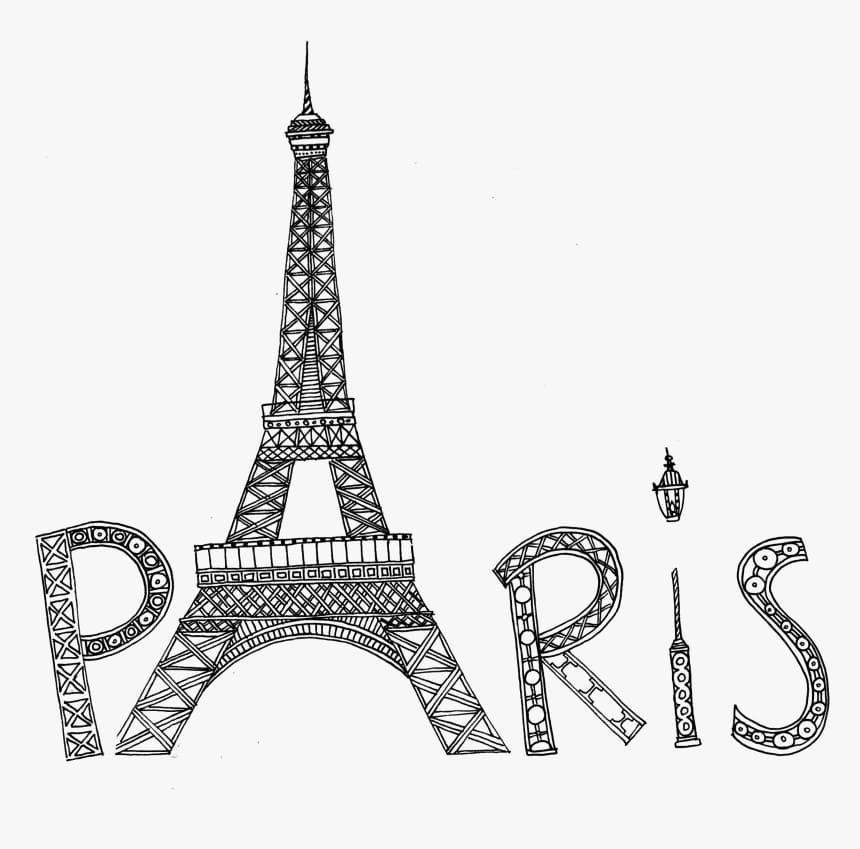 Eiffel Tower Free Printable coloring page