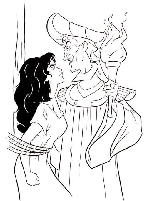 Esmeralda and Claude Frollo