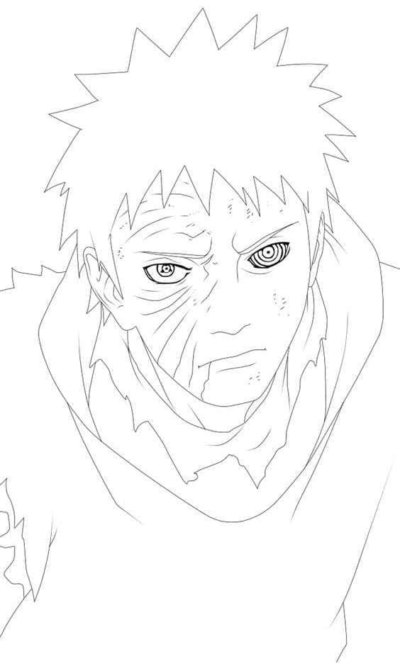 Evil Obito Uchiha coloring page