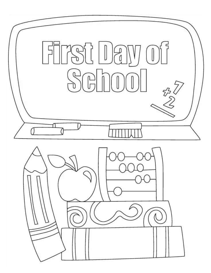 First Day Of Kindergarten Coloring Page Free Printable