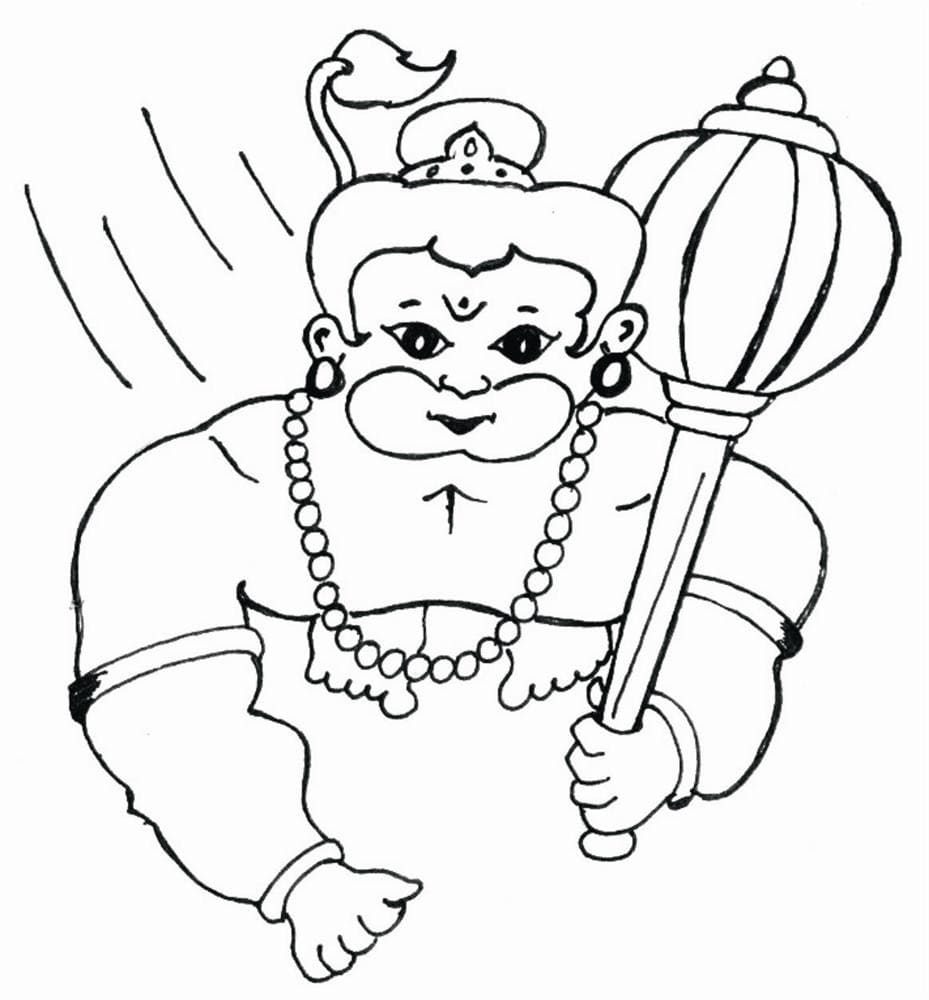 Free Drawing of Hanuman