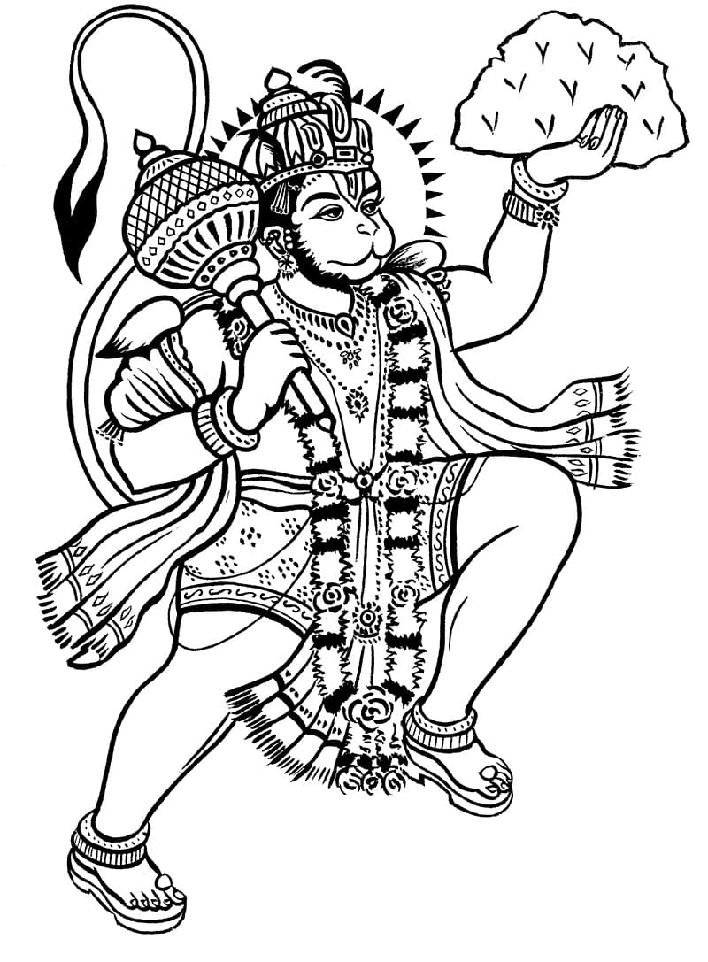 Free Hanuman coloring page