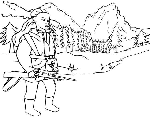 Free Hunting coloring page