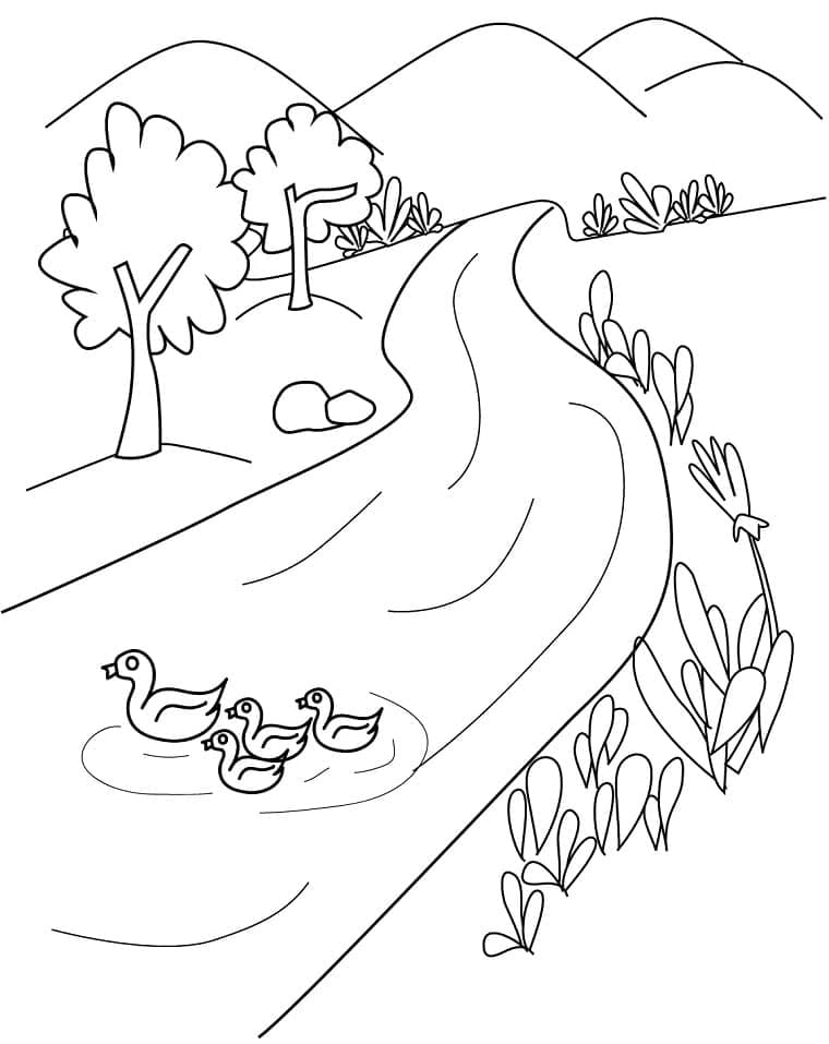 Free Lake coloring page