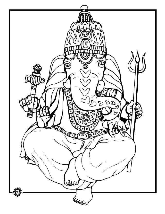 Free Lord Ganesha coloring page