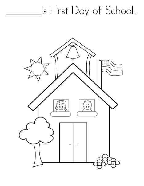 Free Printable First Day of School coloring page