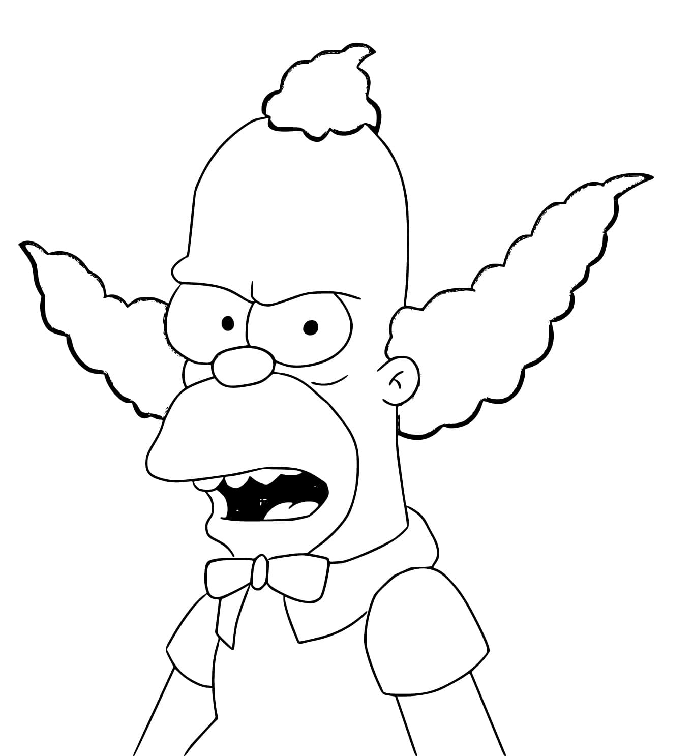 Free Printable Krusty the Clown coloring page - Download, Print or ...