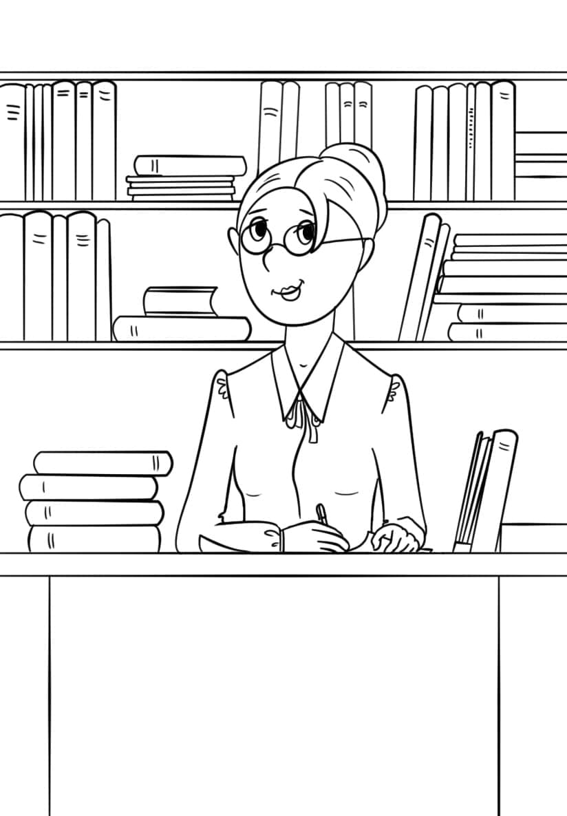 Free Printable Library coloring page