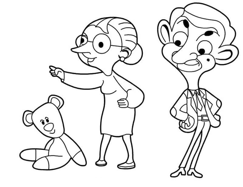 Free Printable Mr Bean coloring page