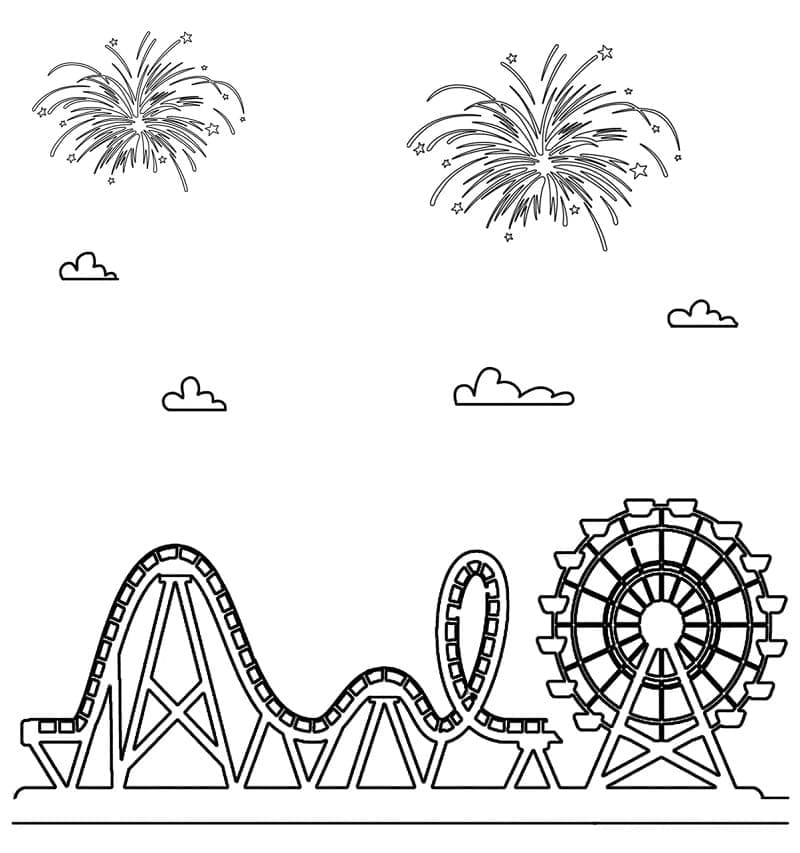 Free Roller Coaster coloring page