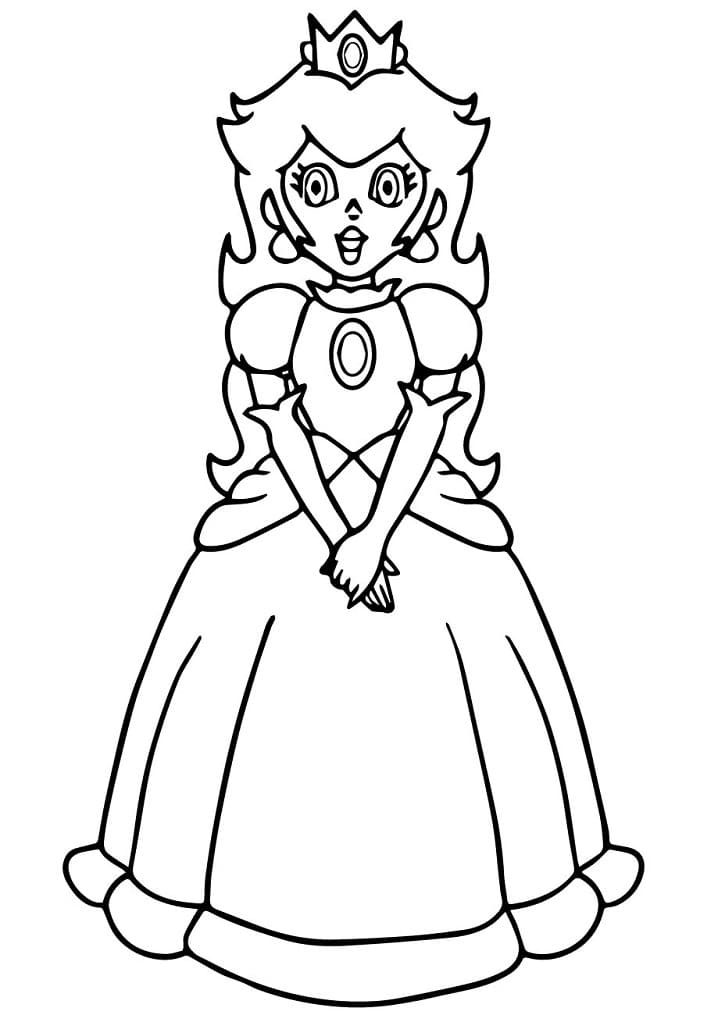 Friendly Princess Peach coloring page