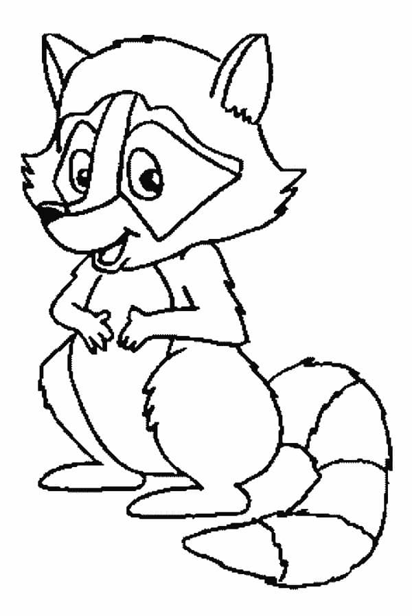 Friendly Raccoon coloring page