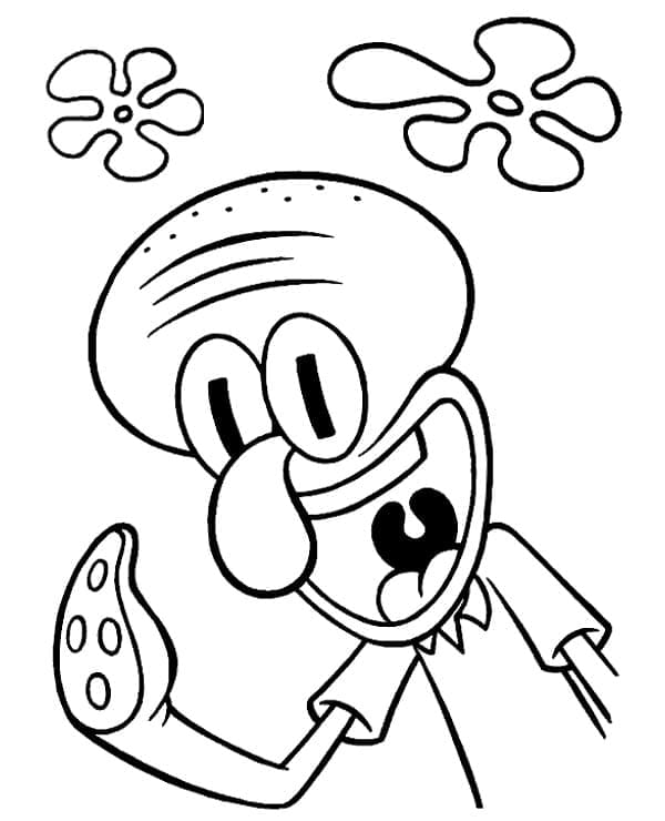 Friendly Squidward coloring page - Download, Print or Color Online for Free