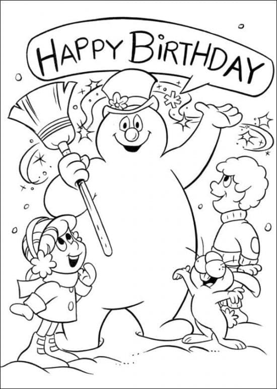 Frosty The Snowman and Friends coloring page