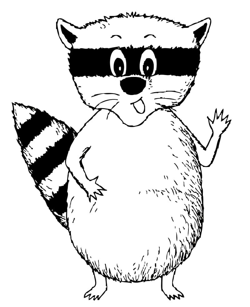 Fun Raccoon coloring page