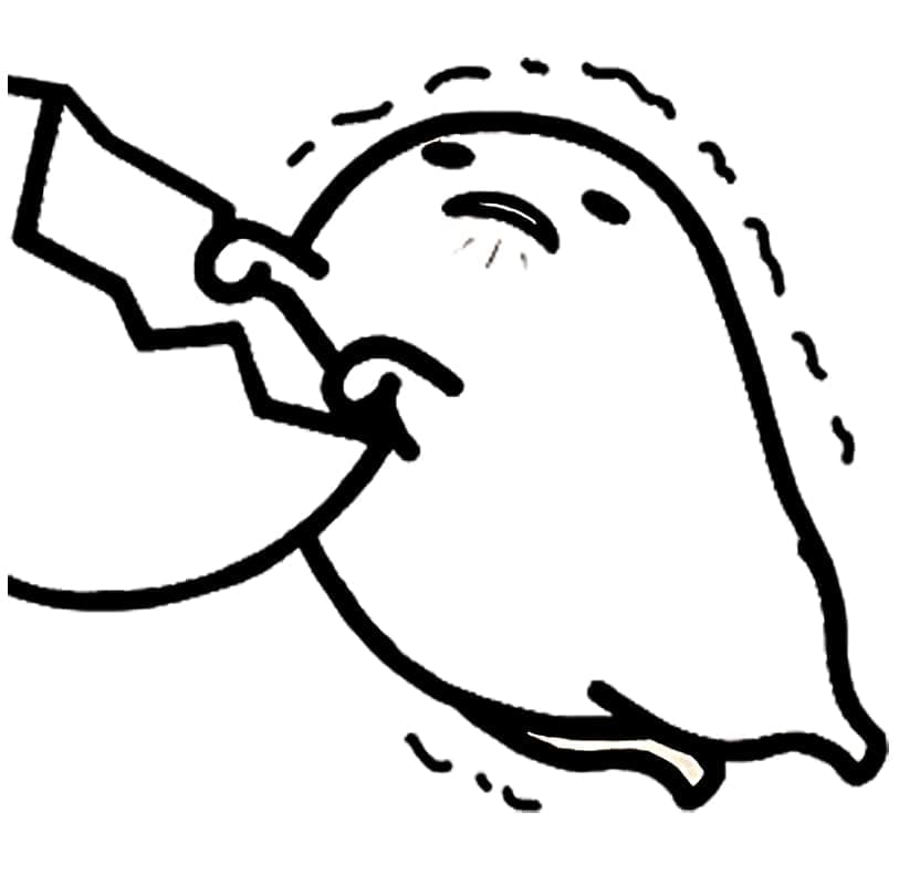 Funny Gudetama coloring page