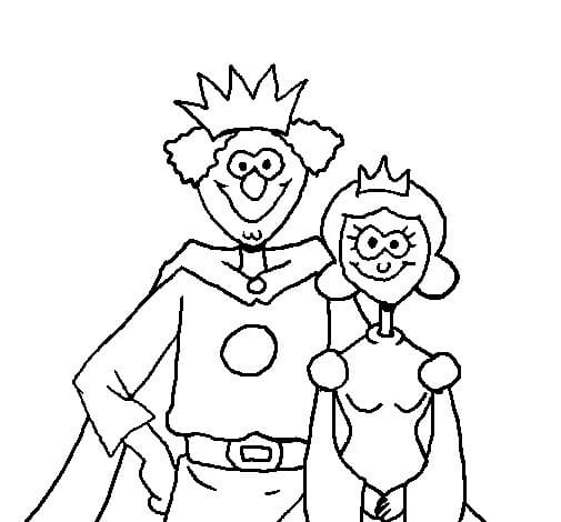 Funny King and Queen coloring page