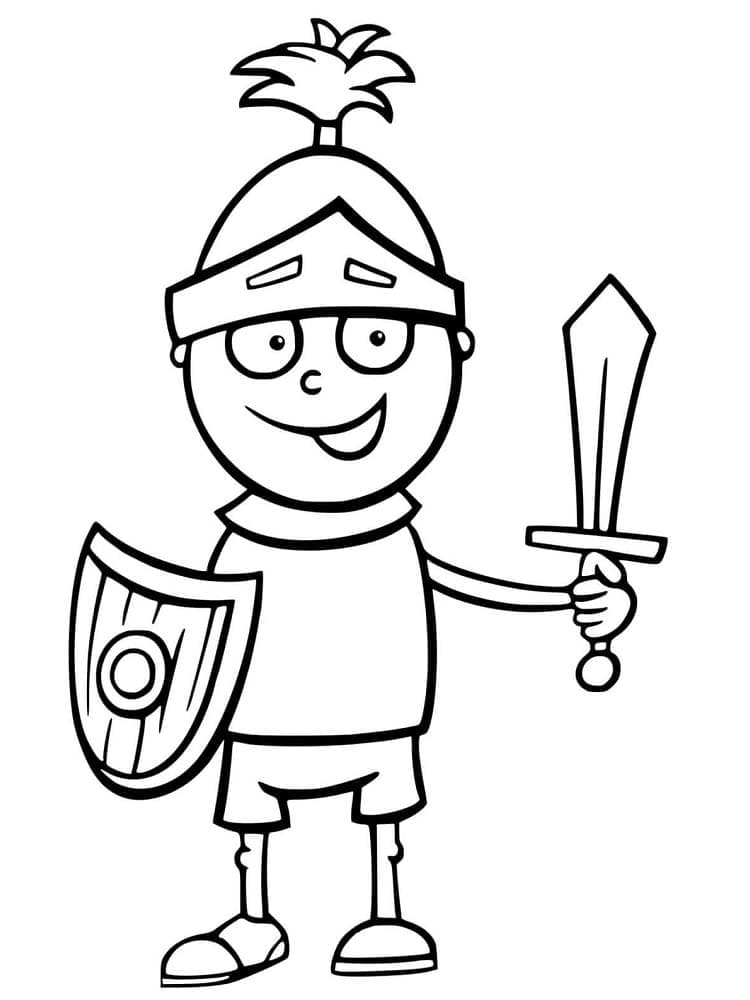 Funny Knight coloring page