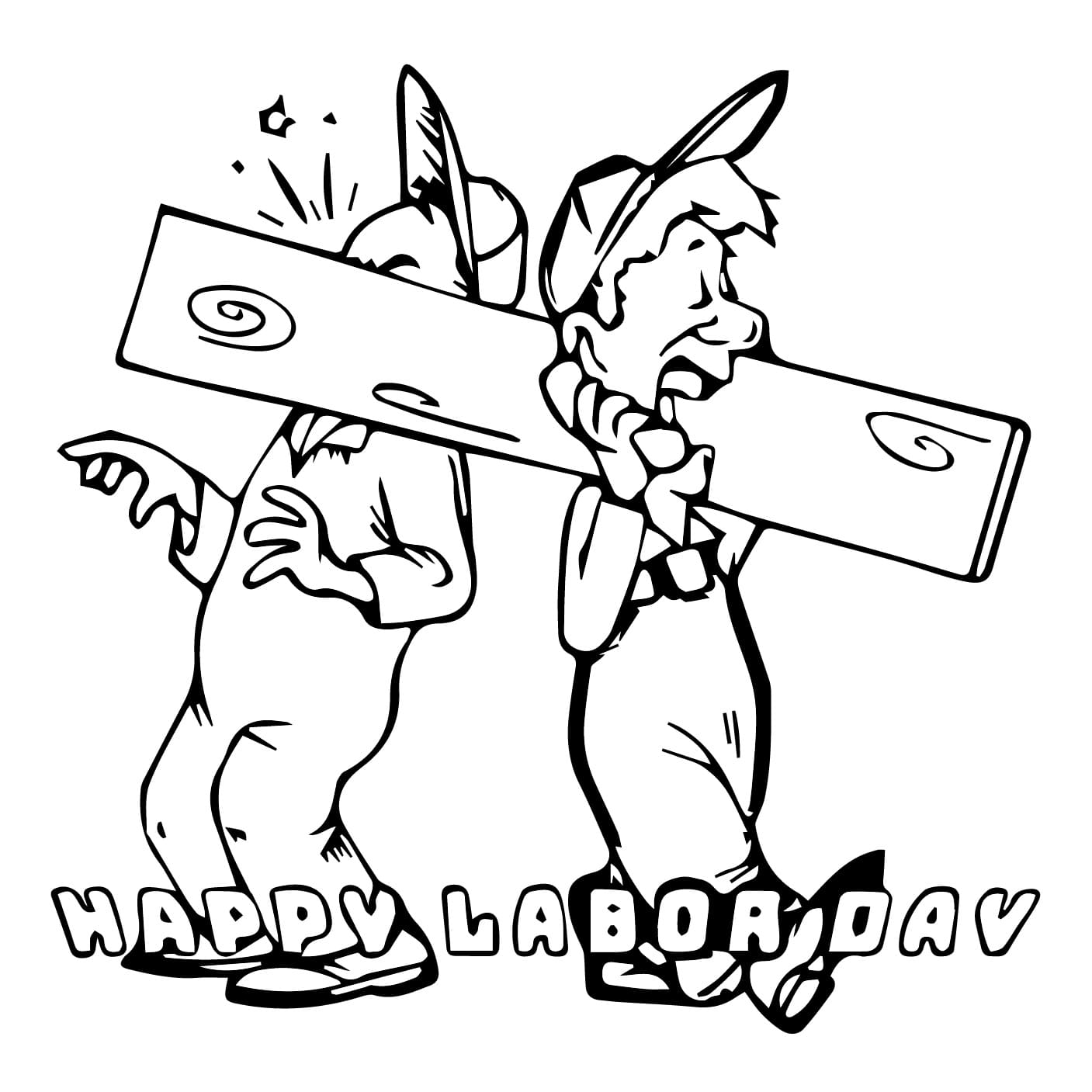 Funny Labor Day coloring page