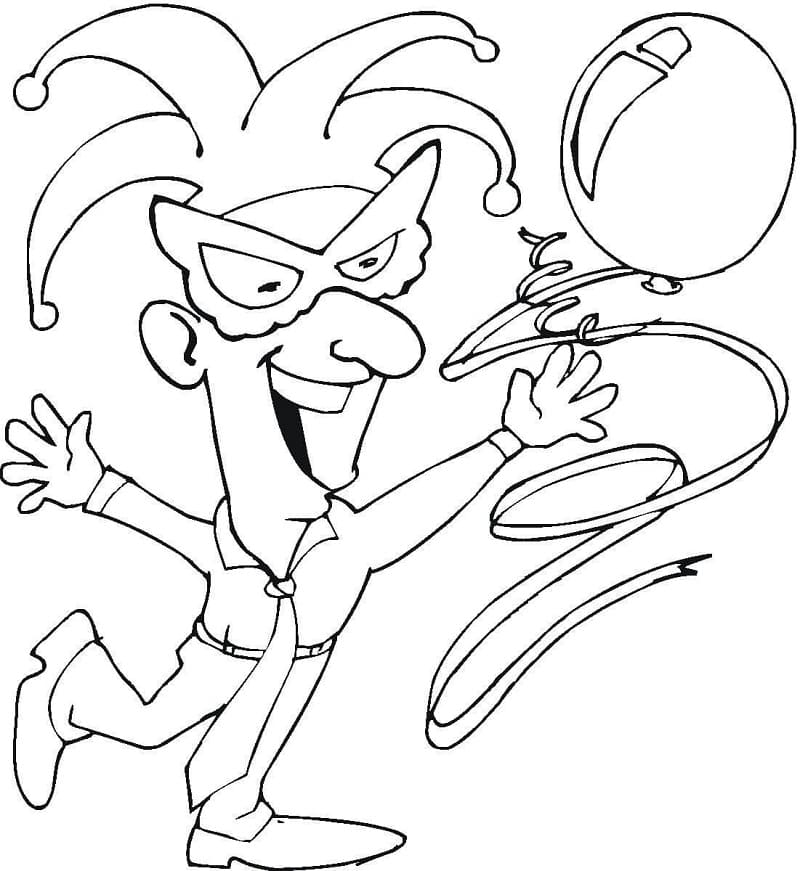 Funny Man Mardi Gras coloring page