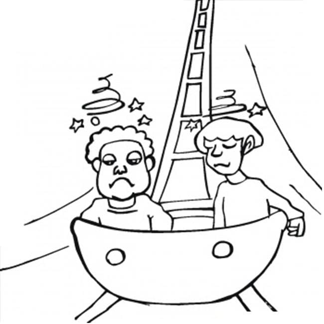 Funny Roller Coaster coloring page