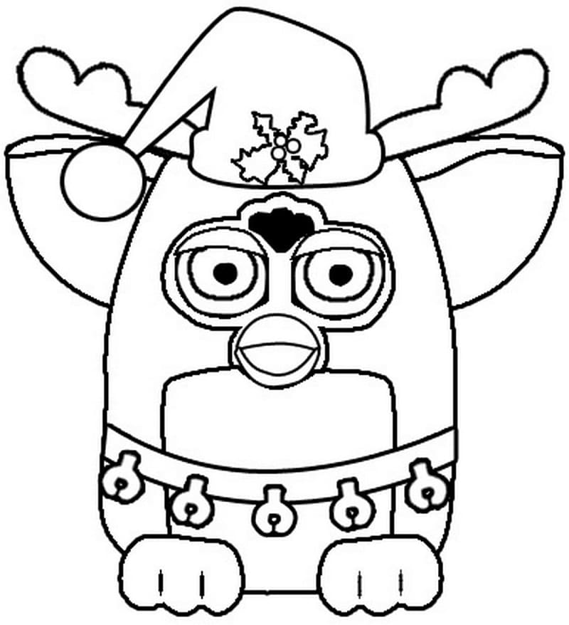 Furby Christmas coloring page