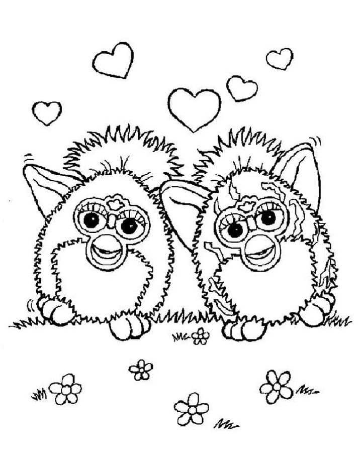 Furby Love coloring page