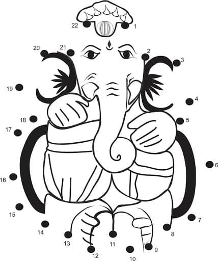 Ganesha Dot To Dots coloring page