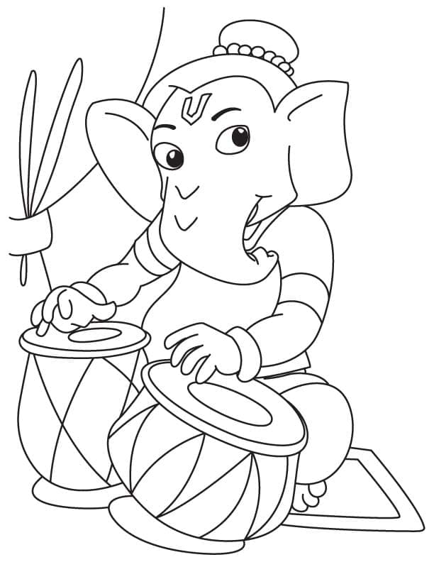 Ganesha is Playing Drums